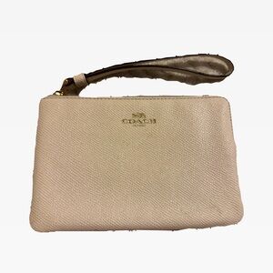 Coach Cream Wristlet Clutch